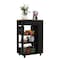 Tuhome Blosson Kitchen Cart, One Drawer, Two Open Shelves, Four Casters, Black/Light Oak OWD6767 - alternate 4